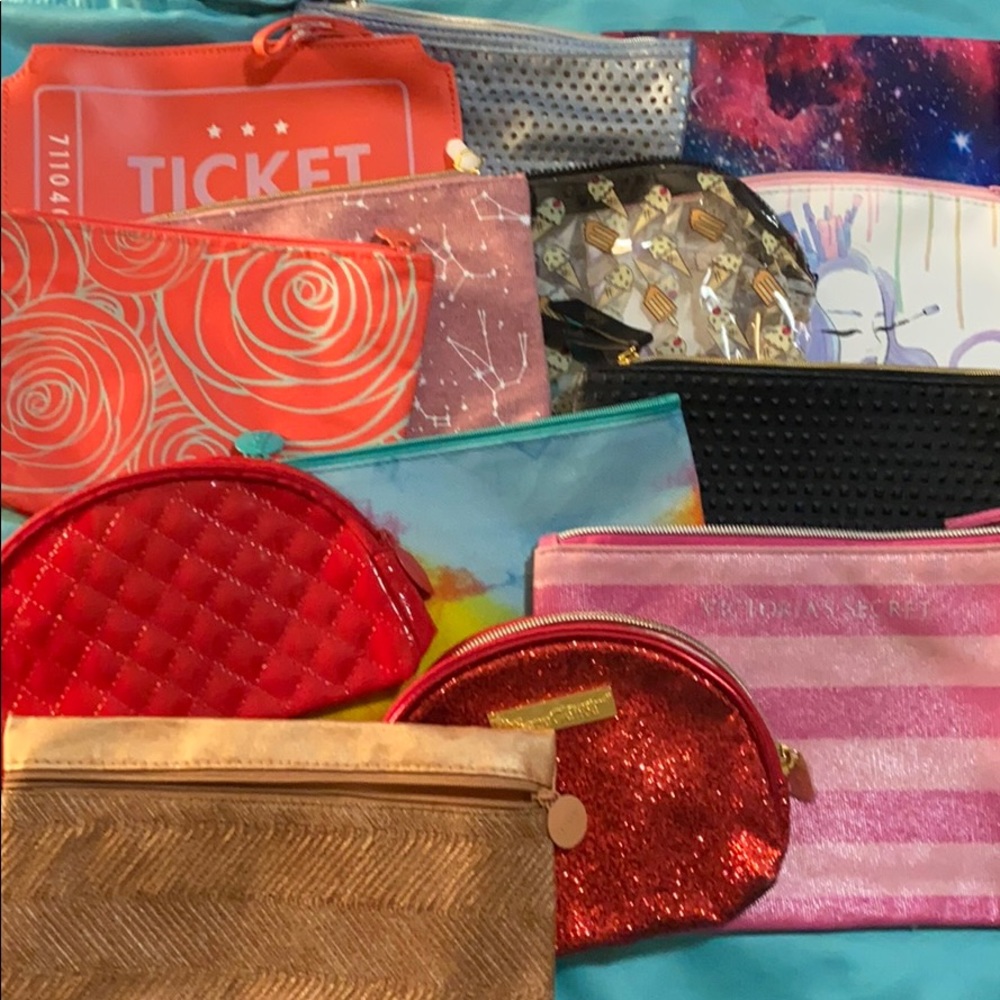 Random lot of small and medium cosmetic bags